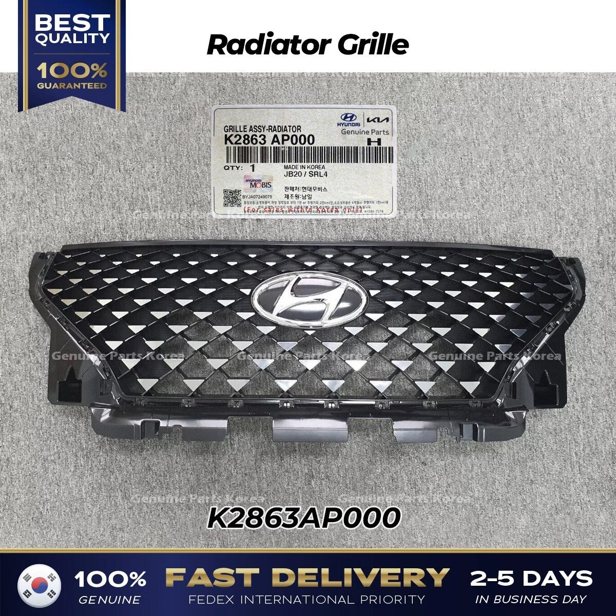 ⭐Genuine⭐ Radiator Grille K2863AP000 for Hyundai Venue