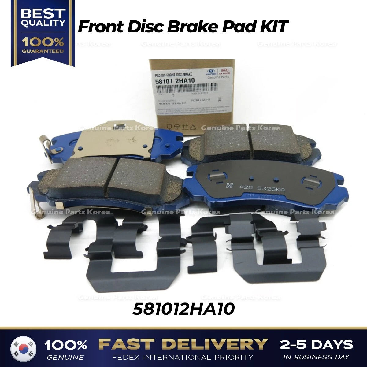 ⭐Genuine⭐ Front Disc Brake Pad KIT 581012HA10 for Hyundai Elantra
