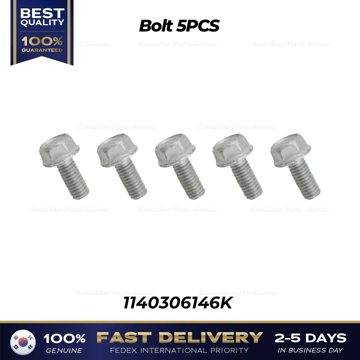 ⭐Genuine⭐ Bolt 5PCS 1140306146K for Hyundai Kia