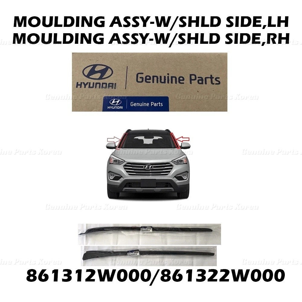 ⭐Genuine⭐ Windshield Pillar Molding LH RH Set 861312W000 861322W000 for Hyundai