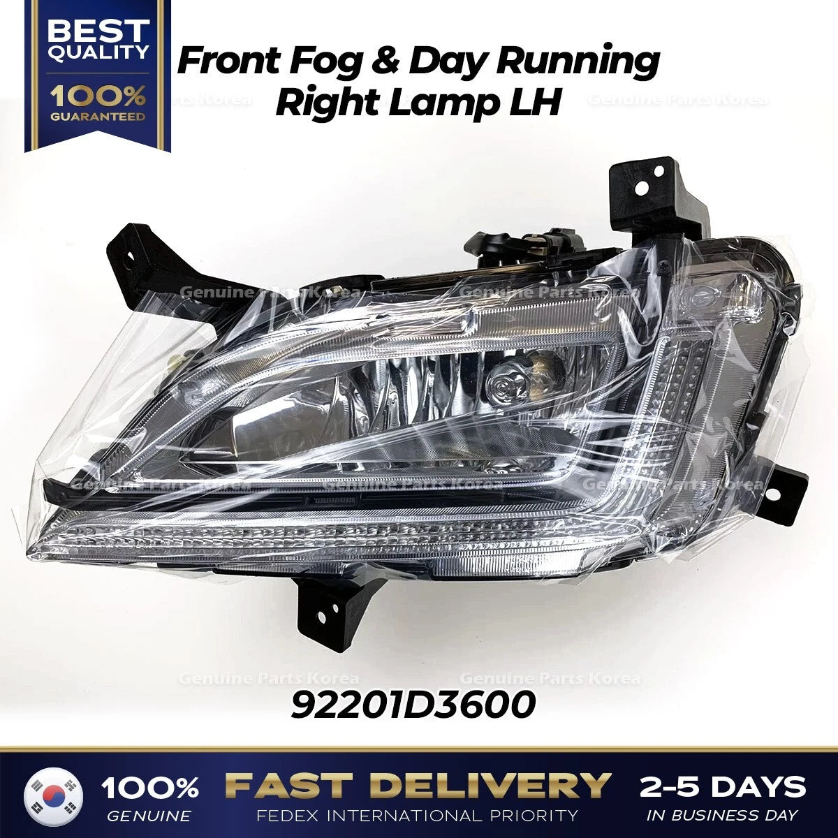 ⭐Genuine⭐ Front Fog & Day Running Right Lamp LH 92201D3600 for Hyundai Tucson