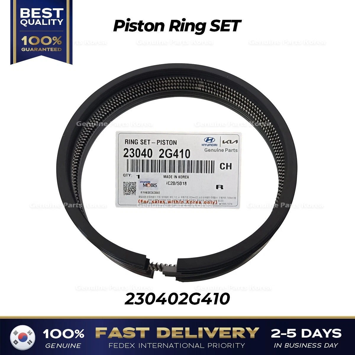 ⭐Genuine⭐ Piston Ring SET 230402G410 for Hyundai Elantra N Genesis Kia Optima