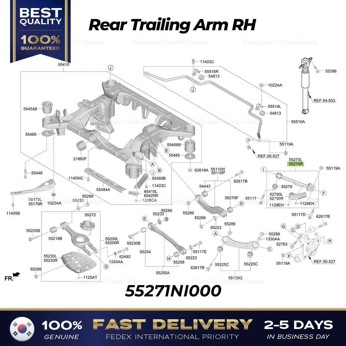⭐Genuine⭐ Rear Trailing Arm RH 55270NI000 for Hyundai Ioniq 5 N