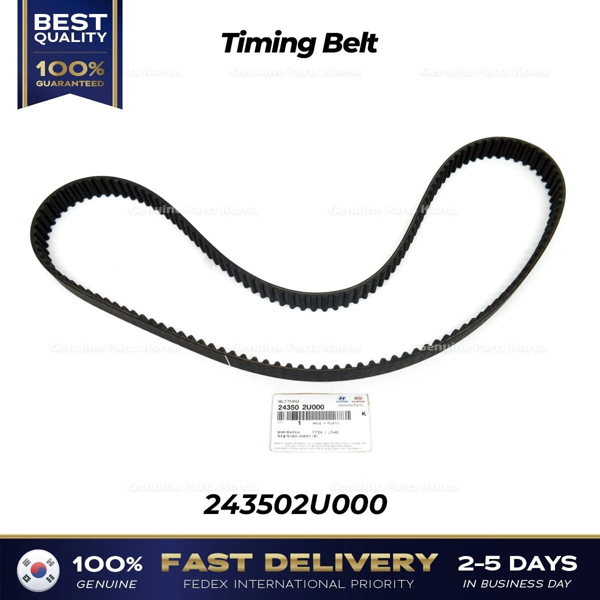 ⭐Genuine⭐ Timing Belt 243502U000 for Hyundai Tucson Kona Kia Seltos