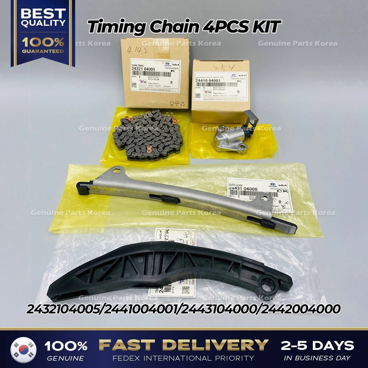 ⭐Genuine⭐ Timing Chain 4PCS KIT for Kia Picanto