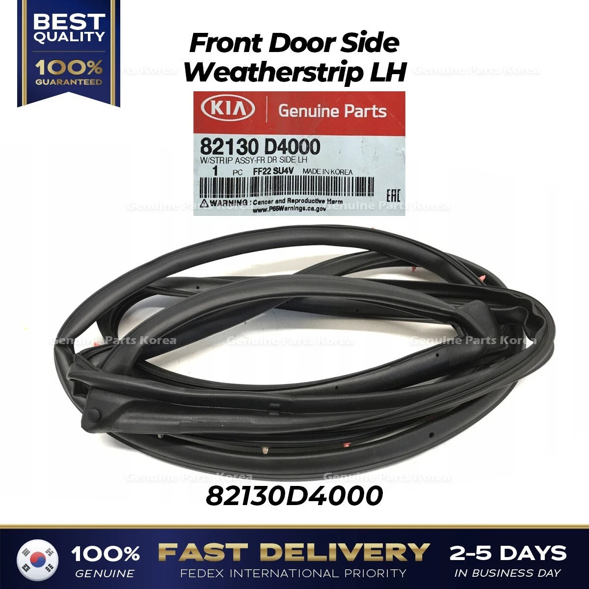 ⭐Genuine⭐ Front Door Side Weatherstrip LH 82130D4000 for Kia Optima