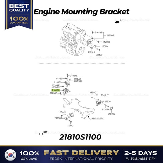 ⭐Genuine⭐ Engine Mounting Bracket 21810S1100 for Hyundai Santa Fe
