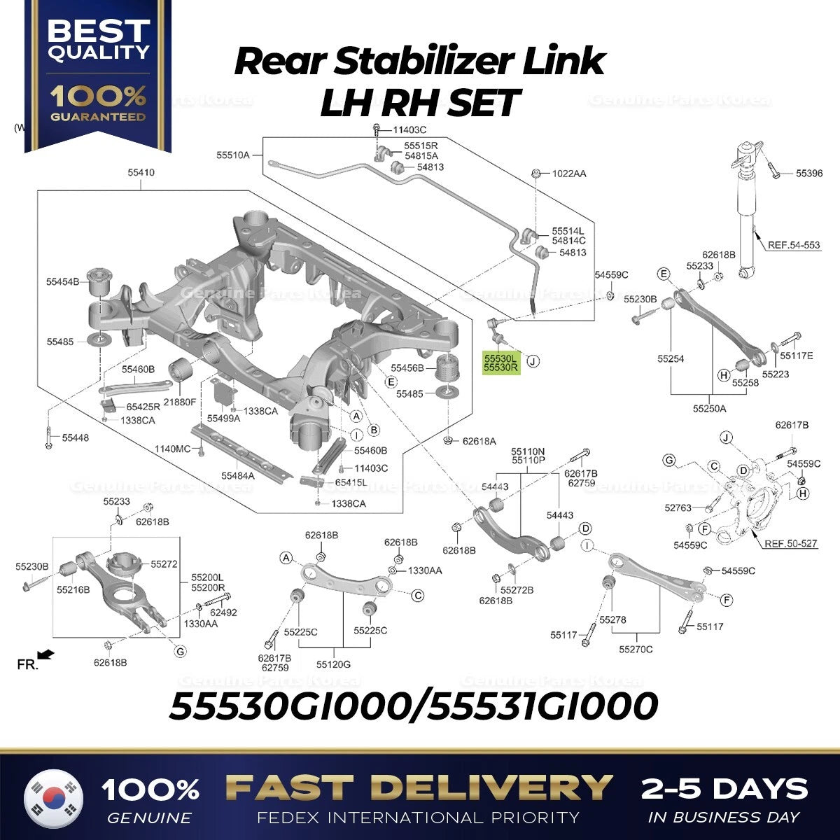 ⭐Genuine⭐ Rear Stabilizer Link LH RH SET for Hyundai Genesis GV60 Kia EV6