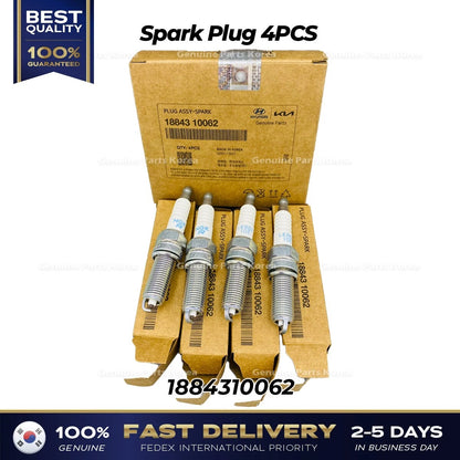 Genuine Spark Plug 4PCS 1884310062 for Hyundai Accent Kia Rio
