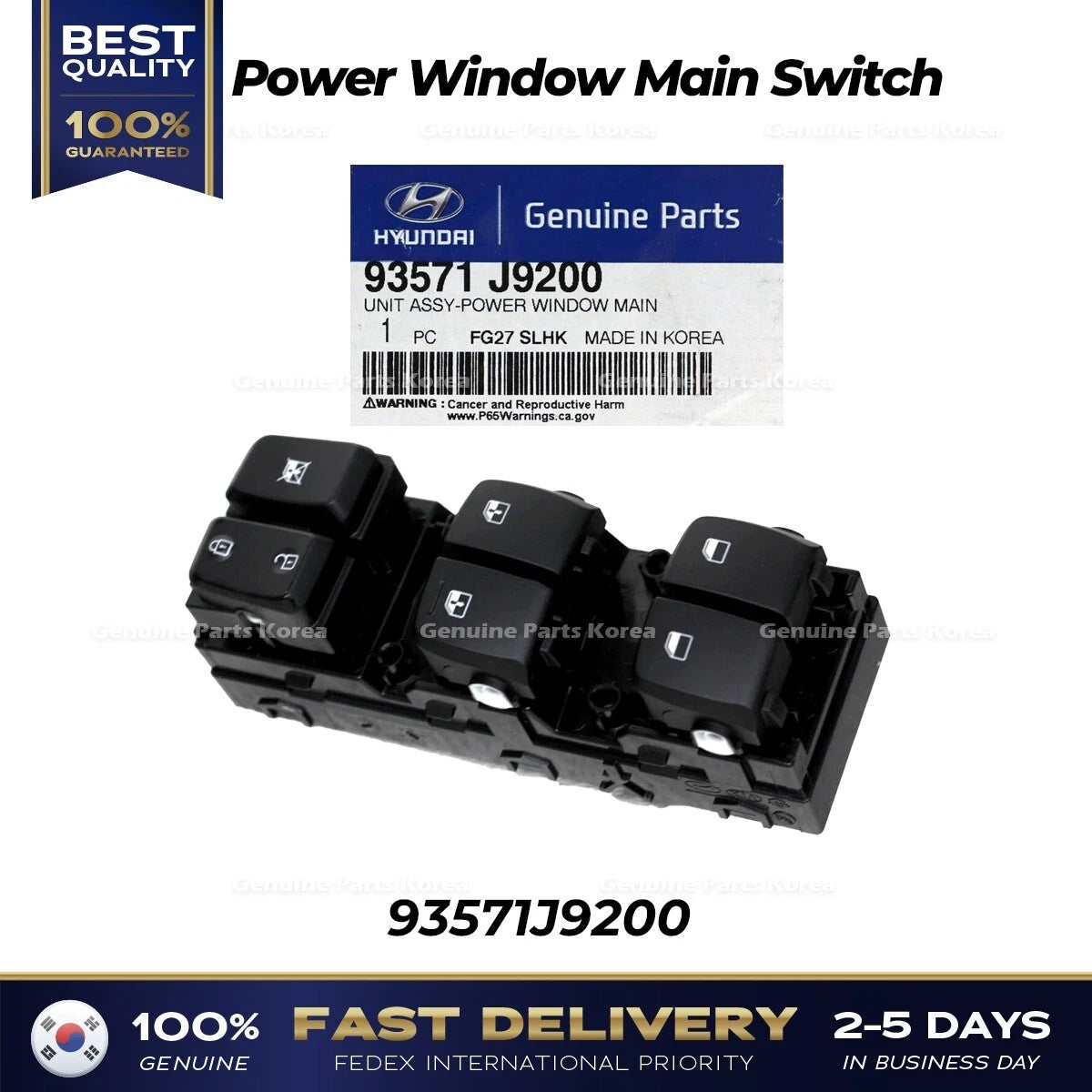 ⭐Genuine⭐ Power Window Main Switch 93571J9200 for Hyundai Kona