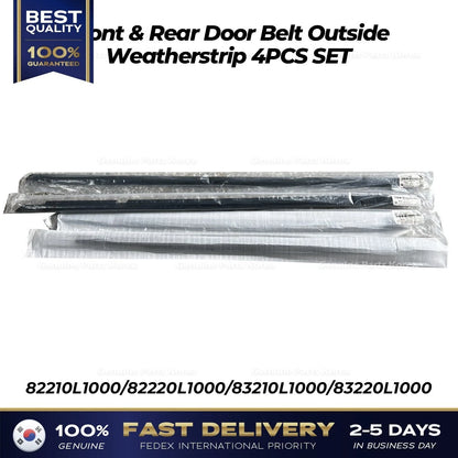 Genuine Front & Rear Door Belt Outside Weatherstrip 4PCS SET for Sonata