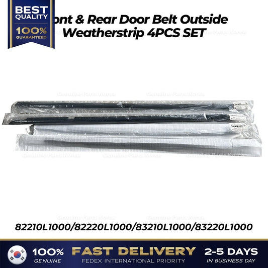 ⭐Genuine⭐ Front & Rear Door Belt Outside Weatherstrip 4PCS SET for Sonata
