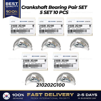 Genuine Crankshaft Bearing Pair 5 SET 10 PCS for Hyundai Sonata Hybrid