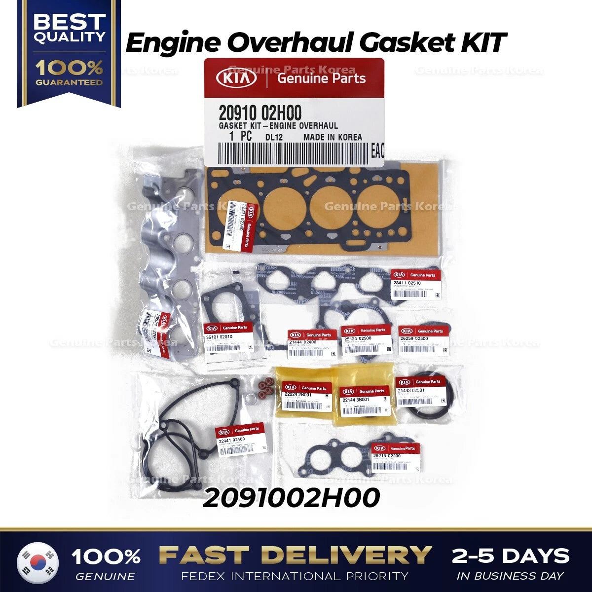 ⭐Genuine⭐ Engine Overhaul Gasket KIT 2091002H00 for Kia Picanto