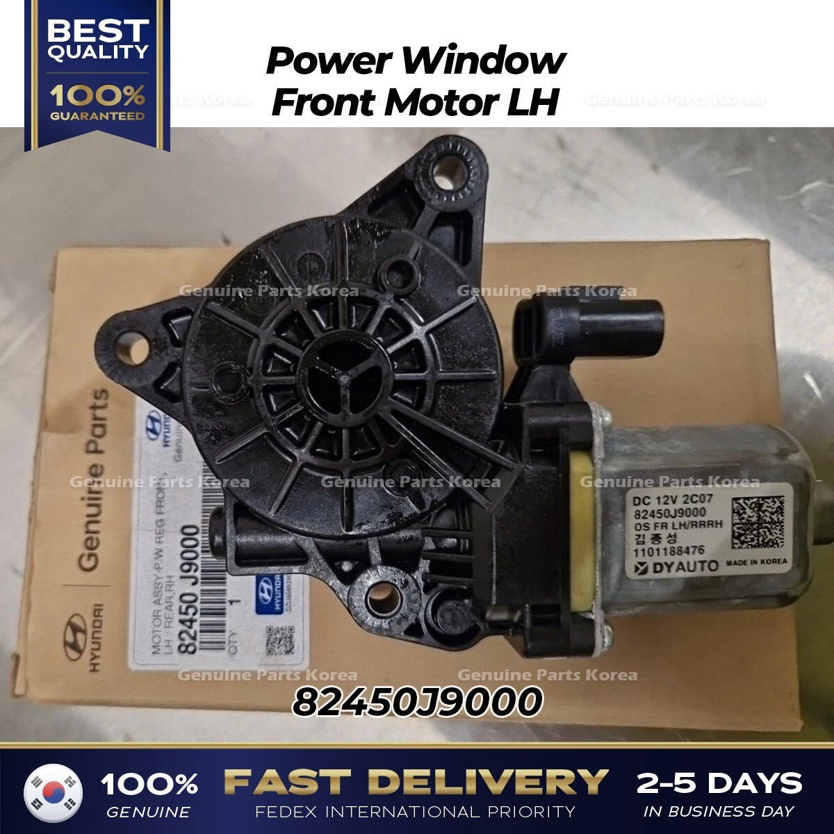 ⭐Genuine⭐ Power Window Front Motor LH 82450J9000 for Hyundai Kona