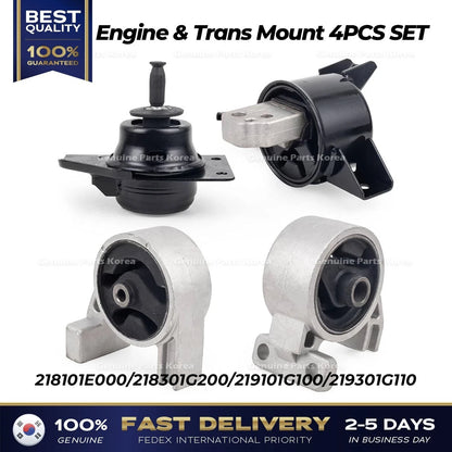 Genuine Engine & Trans Mount 4PCS SET for Hyundai Accent Kia Rio