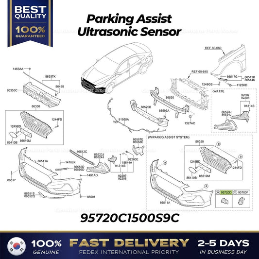 ⭐Genuine⭐ Parking Assist Ultrasonic Sensor 95720C1500S9C for Hyundai Sonata
