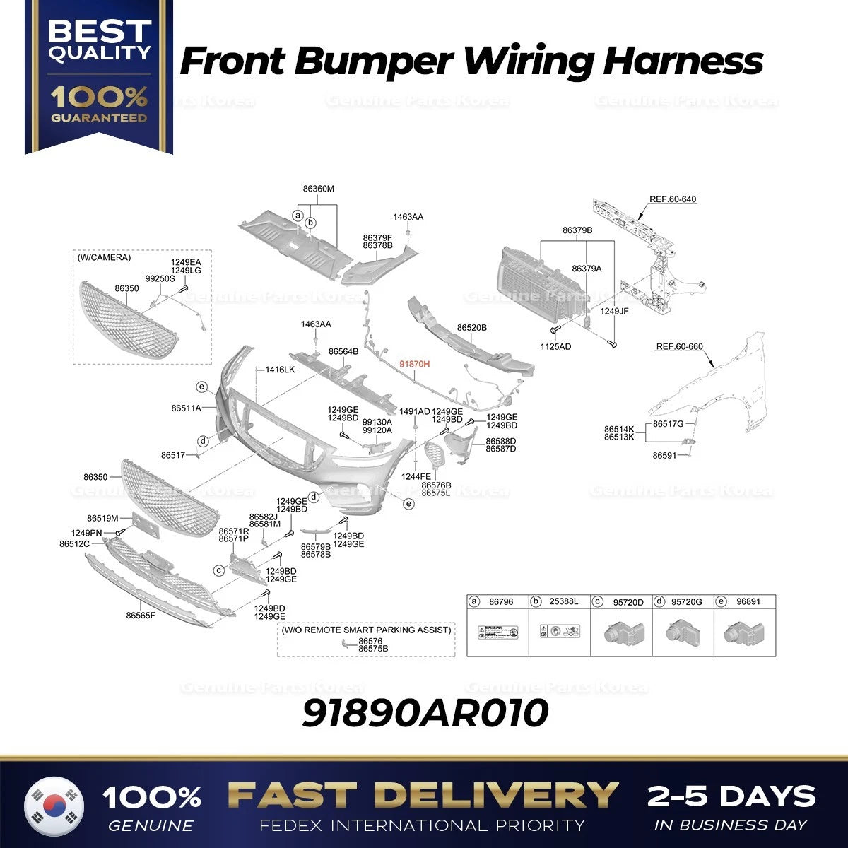 ⭐Genuine⭐ Front Bumper Wiring Harness 91890AR010 for Hyundai Genesis GV70
