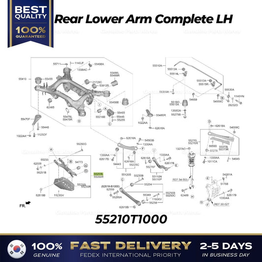 ⭐Genuine⭐ Rear Lower Arm Complete LH 55210T1000 for Hyundai Genesis