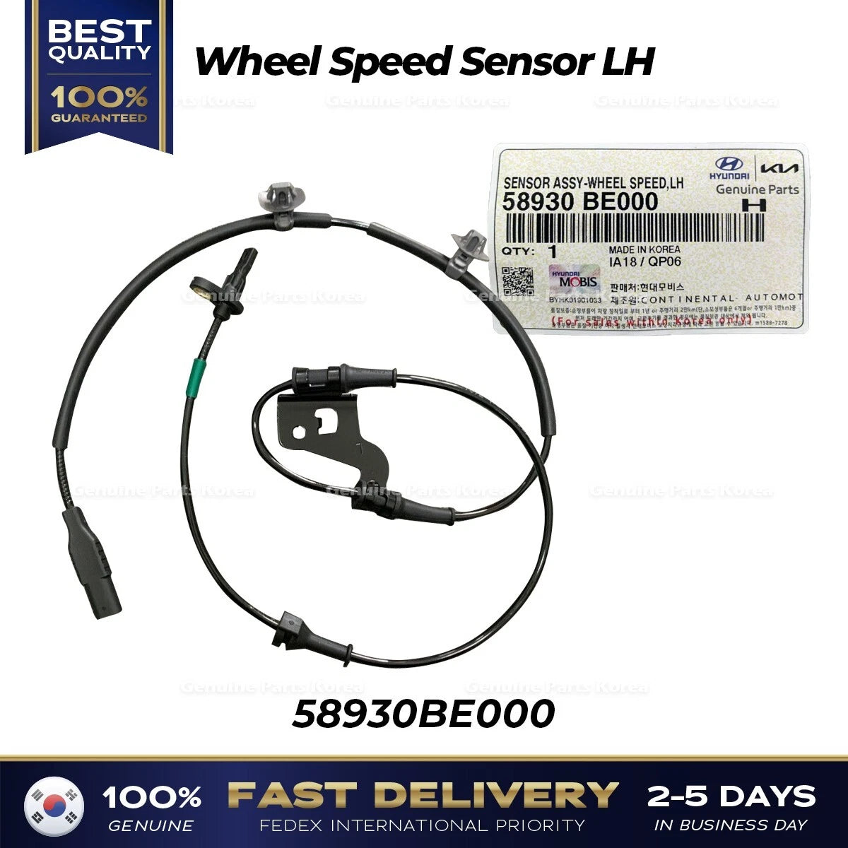 ⭐Genuine⭐ Wheel Speed Sensor LH 58930BE000 for Hyundai Kona