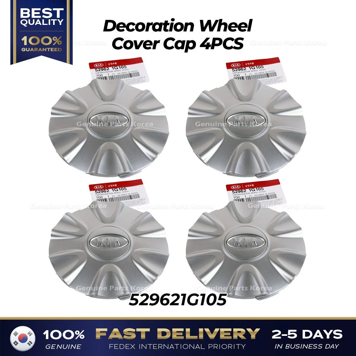 ⭐Genuine⭐ Decoration Wheel Cover Cap 4PCS 529621G105 for Kia Rio