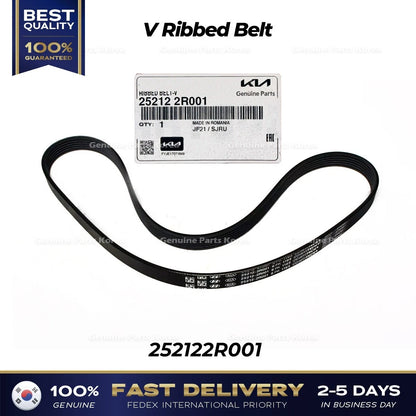 Genuine V Ribbed Belt 252122R001 for Hyundai Santa Fe Kia Carnival