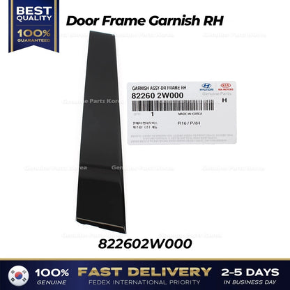 Genuine Door Frame Garnish RH 822602W000 for Hyundai Santa Fe