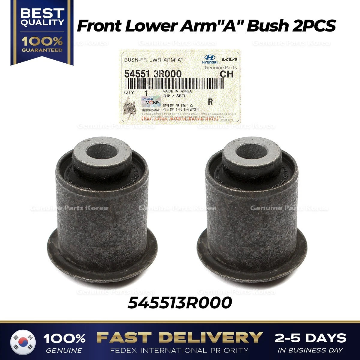 ⭐Genuine⭐ Front Lower Arm"A" Bush 2PCS 545513R000 for Hyundai Kia