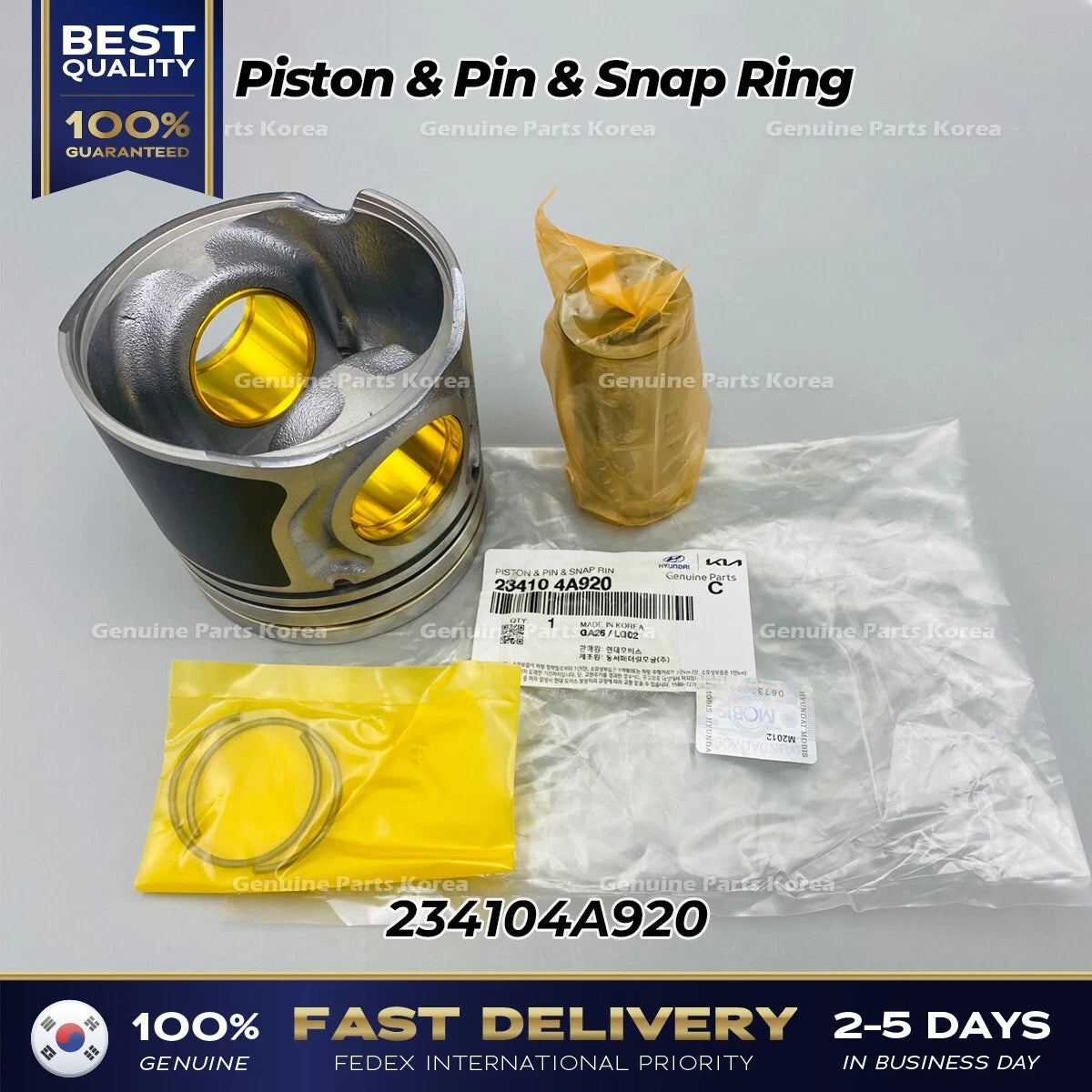 ⭐Genuine⭐ Piston & Pin & Snap Ring 234104A920 for Hyundai H1