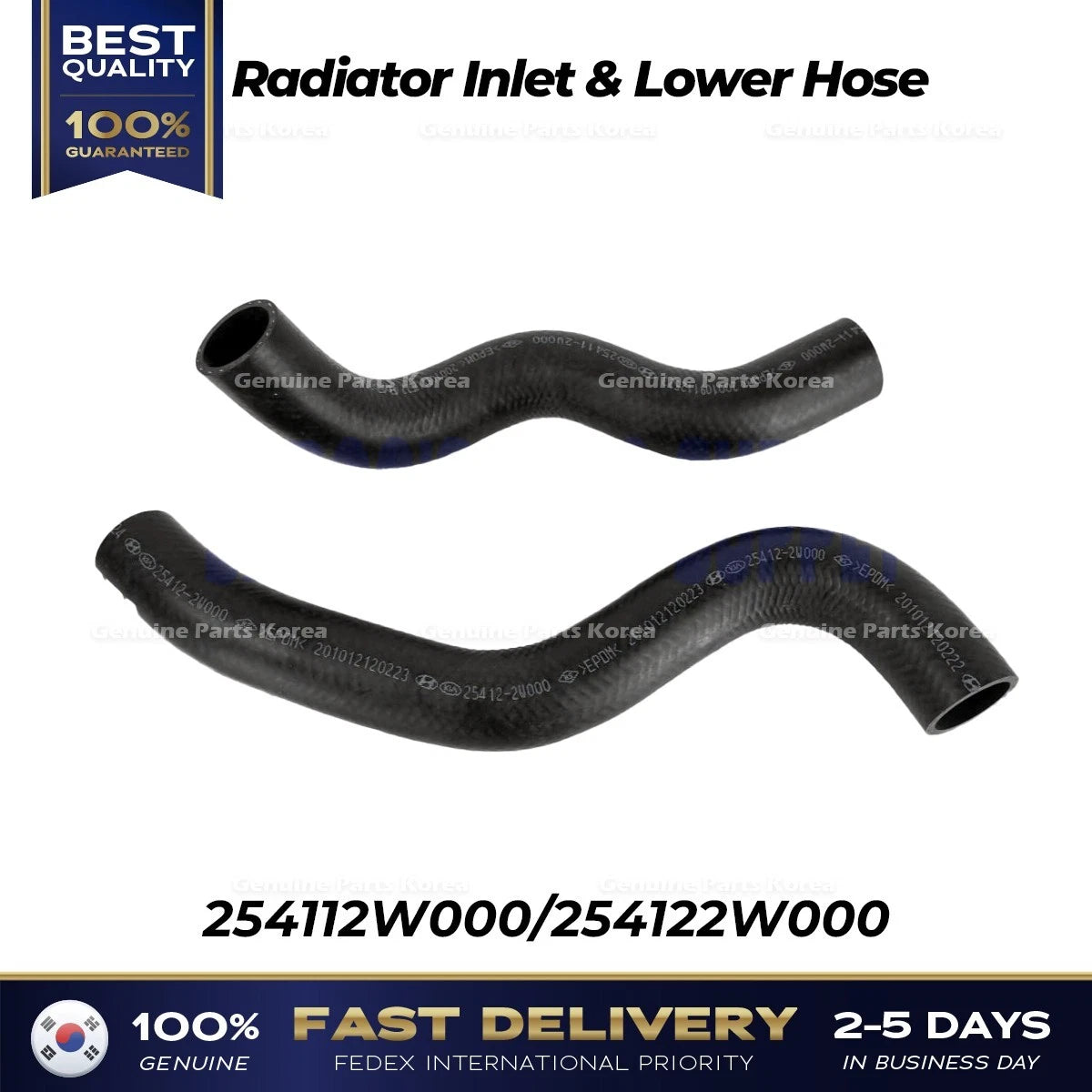 ⭐Genuine⭐ Radiator Inlet & Lower Hose 254112W000 254122W000 Hyundai Santa Fe