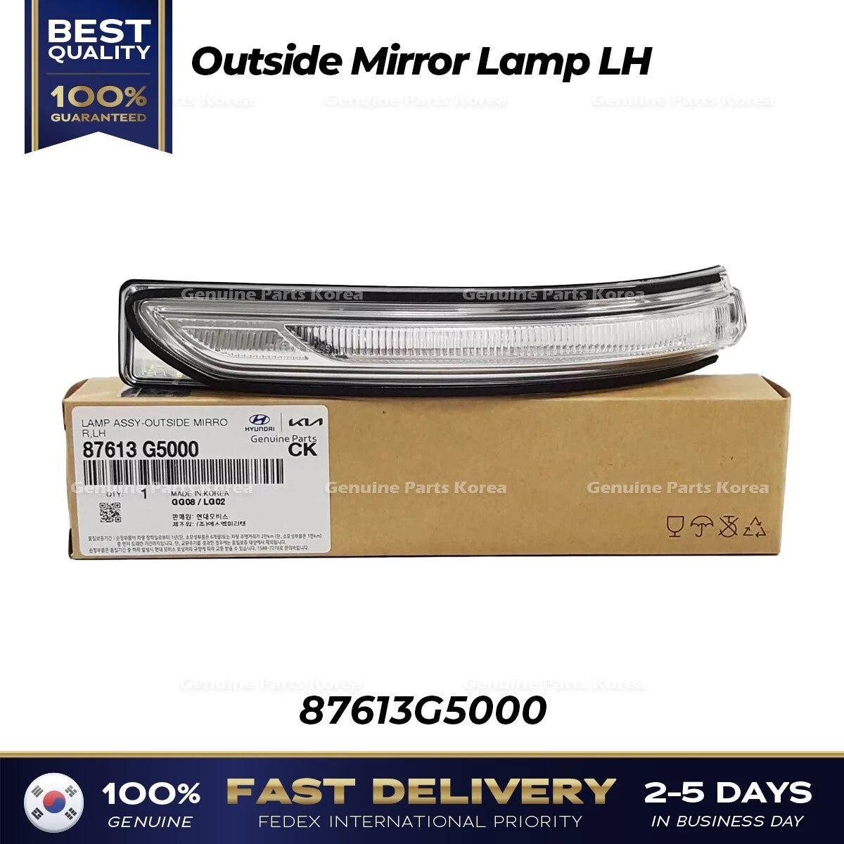 ⭐Genuine⭐ Outside Mirror Lamp LH 87613G5000 for Kia Niro