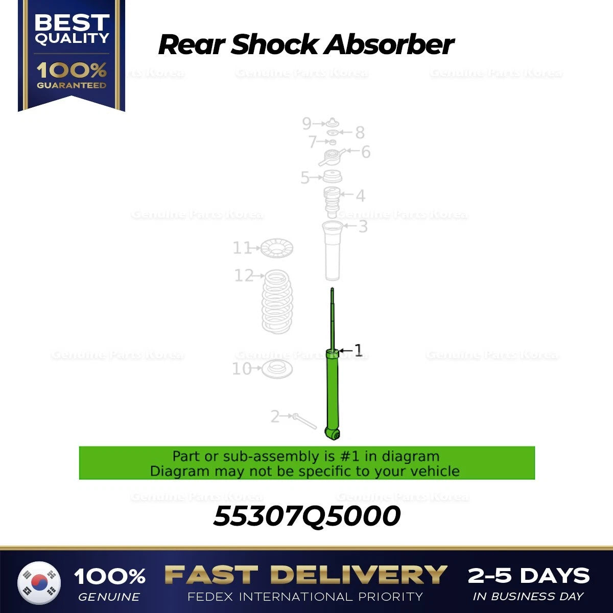 ⭐Genuine⭐ Rear Shock Absorber 55307Q5000 for Kia Seltos 2WD