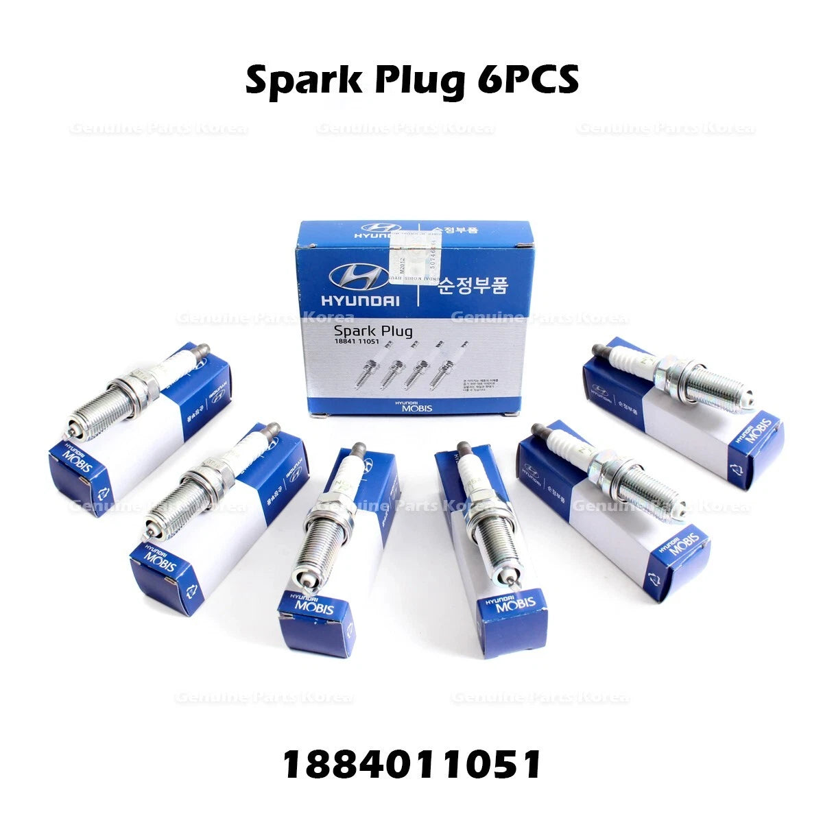 ⭐Genuine⭐ Spark Plug 6PCS 1884011051 for Hyundai Genesis Kia Borrego Optima