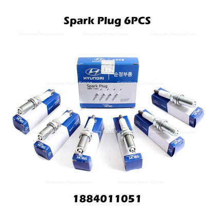 Genuine Spark Plug 6PCS 1884011051 for Hyundai Genesis Kia Borrego Optima