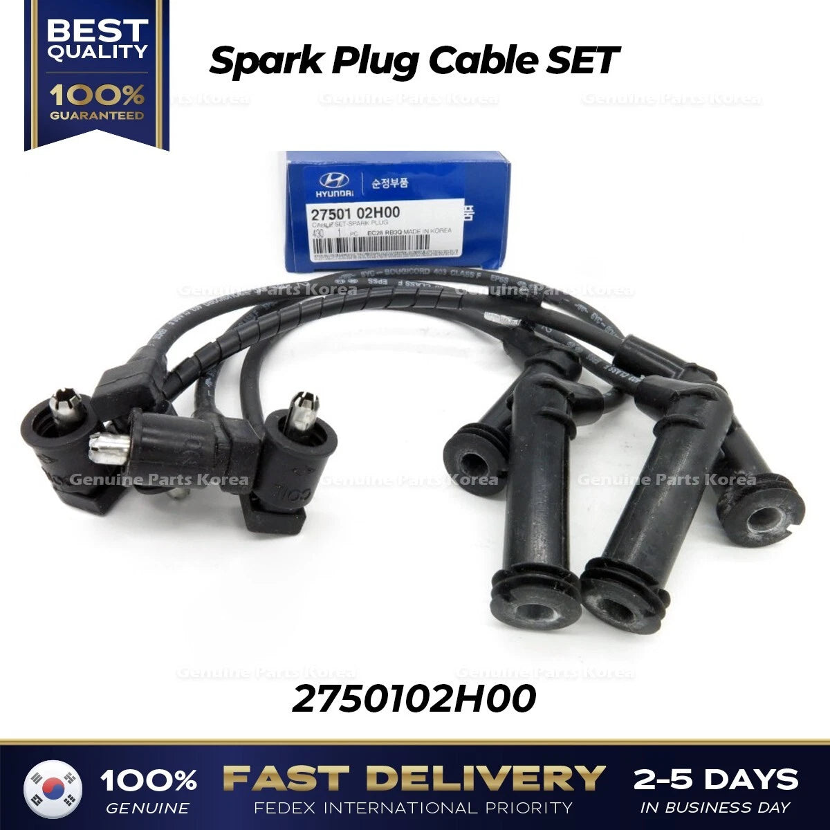 ⭐Genuine⭐ Spark Plug Cable SET 2750102H00 for Hyundai Atoz Kia Carens Rondo