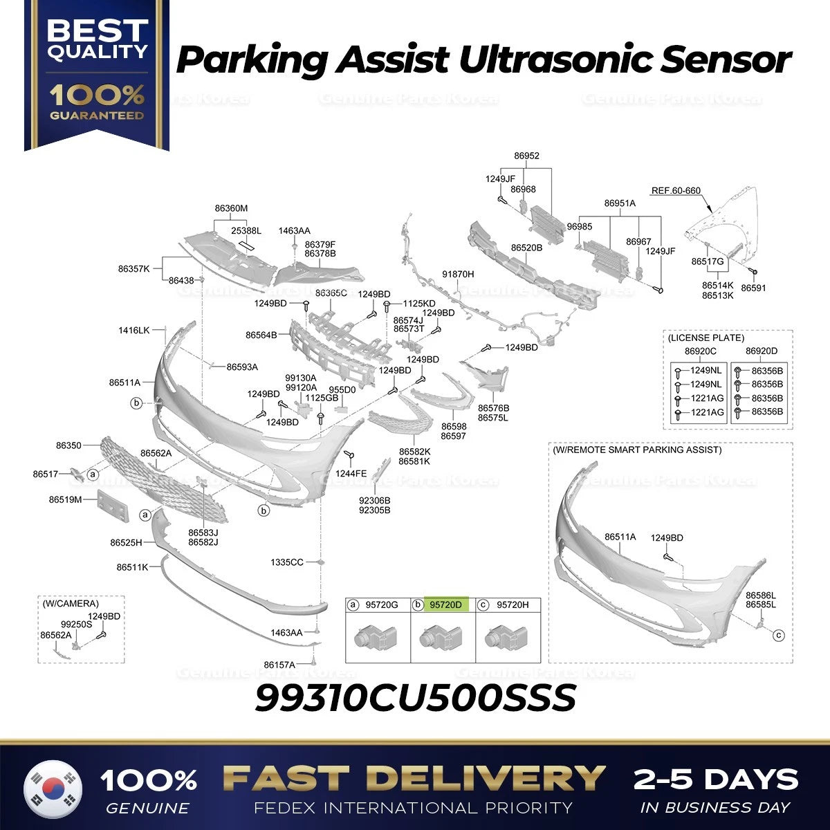 ⭐Genuine⭐ Parking Assist Ultrasonic Sensor 99310CU500SSS for Genesis GV60 G90