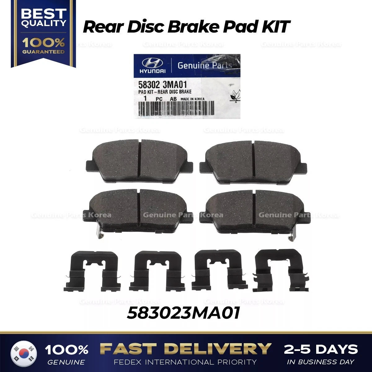 ⭐Genuine⭐ Rear Disc Brake Pad KIT 583023MA01 for Hyundai Genesis