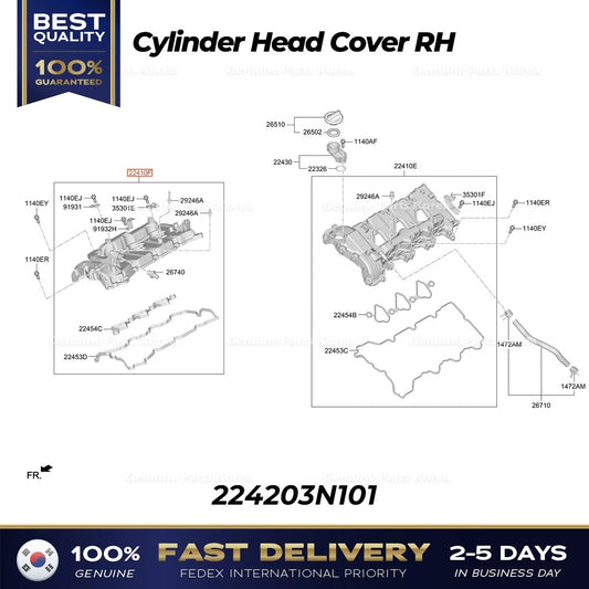 ⭐Genuine⭐ Cylinder Head Cover RH 224203N101 for Hyundai Genesis G80 G90