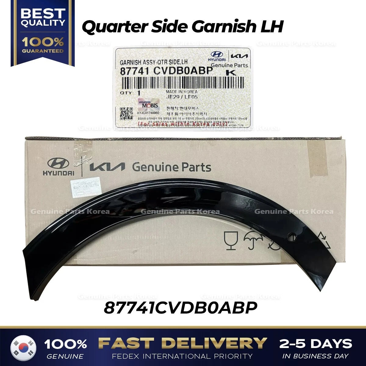 ⭐Genuine⭐ Quarter Side Garnish LH 87741CVDB0ABP for Kia EV6 GT