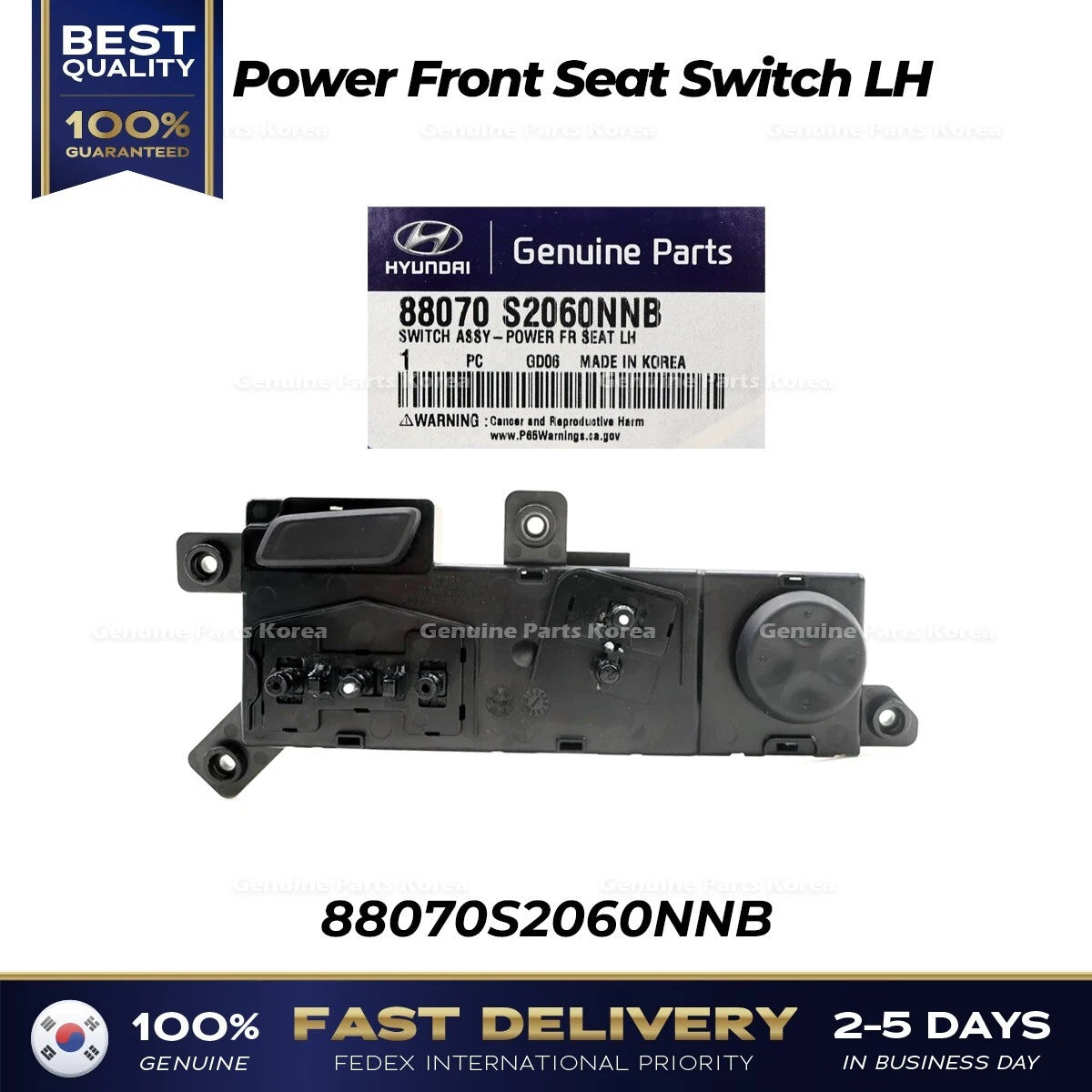 ⭐Genuine⭐ Power Front Seat Switch LH 88070S2060NNB for Hyundai Palisade