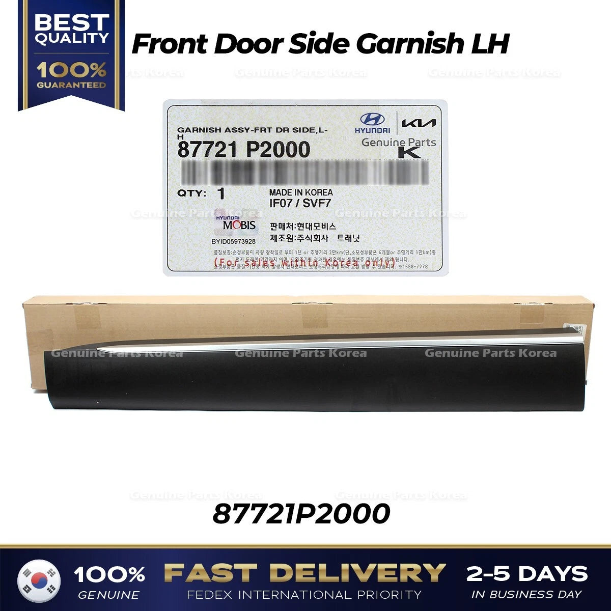 ⭐Genuine⭐ Front Door Side Garnish LH 87721P2000 for Kia Sorento