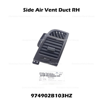 Genuine Side Air Vent Duct RH 974902B103HZ for Hyundai Santa Fe