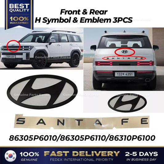 ⭐Genuine⭐ Front & Rear H Symbol & Emblem 3PCS SET for Hyundai Santa Fe MX5
