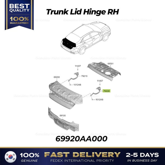 ⭐Genuine⭐ Trunk Lid Hinge RH 69920AA000 for Hyundai Elantra