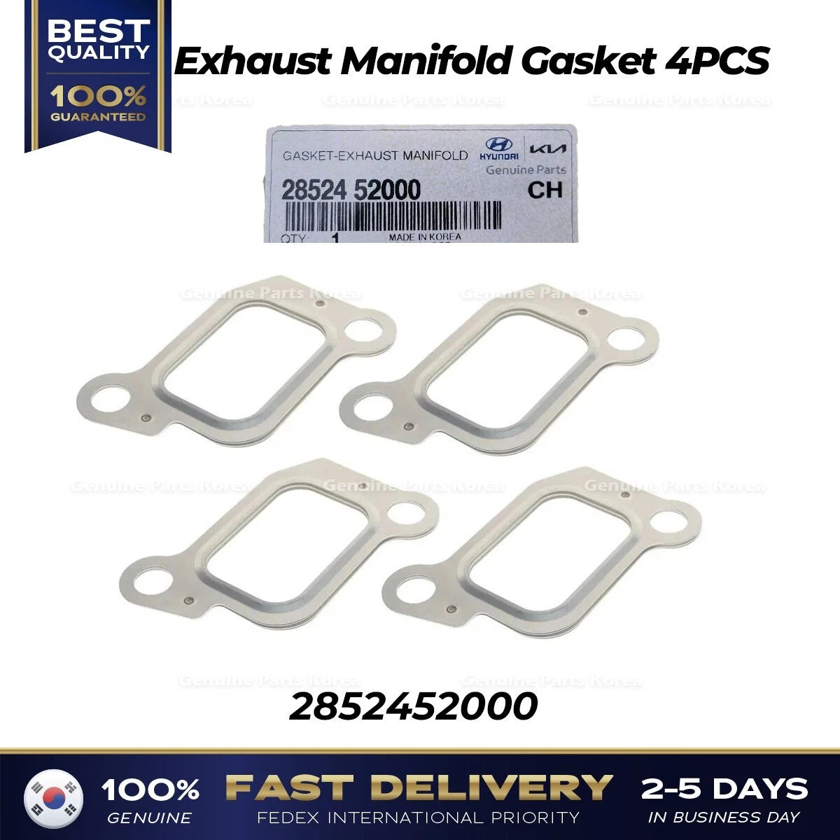 ⭐Genuine⭐ Exhaust Manifold Gasket 4PCS 2852452000 for Hyundai County Mighty