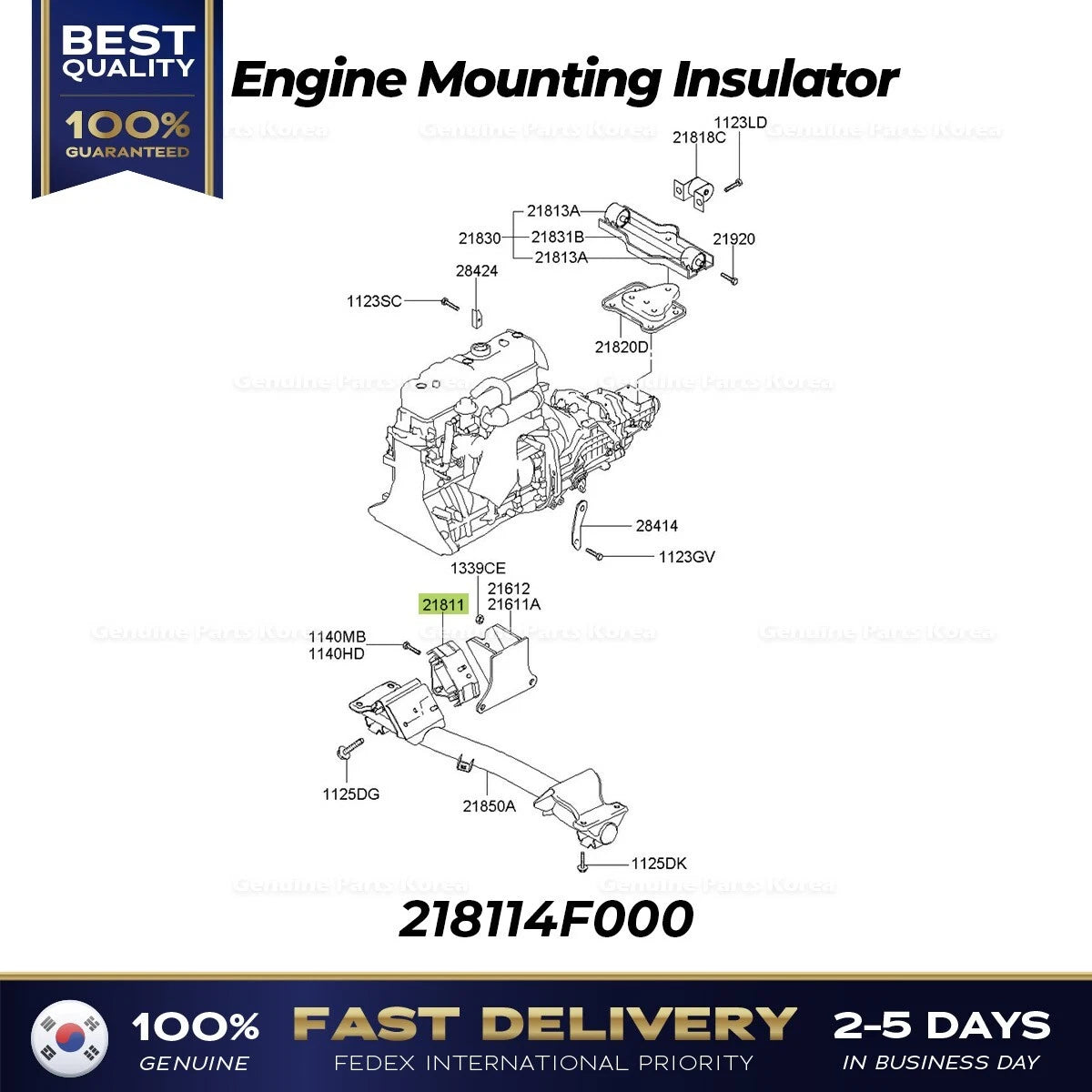 ⭐Genuine⭐ Engine Mounting Insulator 218114F000 for Hyundai Porter 2 Kia Bongo 3