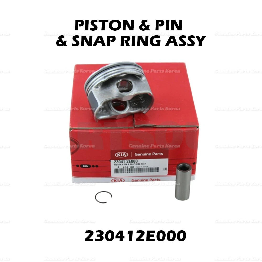 ⭐Genuine⭐ PISTON & PIN & SNAP RING ASSY 4P 1Set for Kia Soul 2012 - 2013