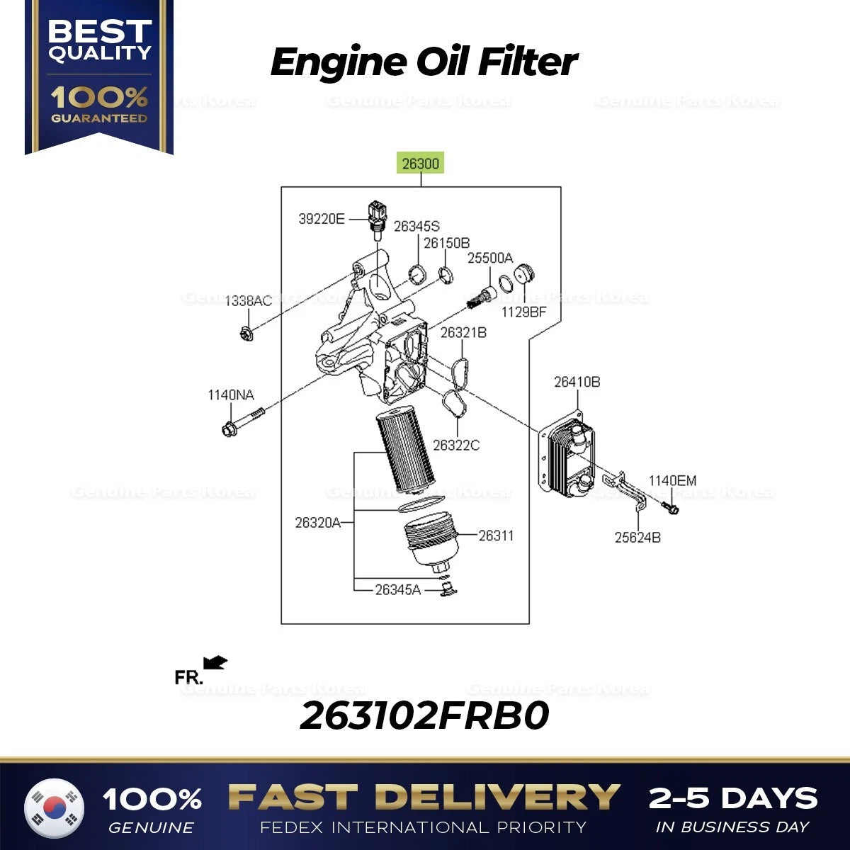 ⭐Genuine⭐ Engine Oil Filter 263102FRB0 for Hyundai Genesis G80
