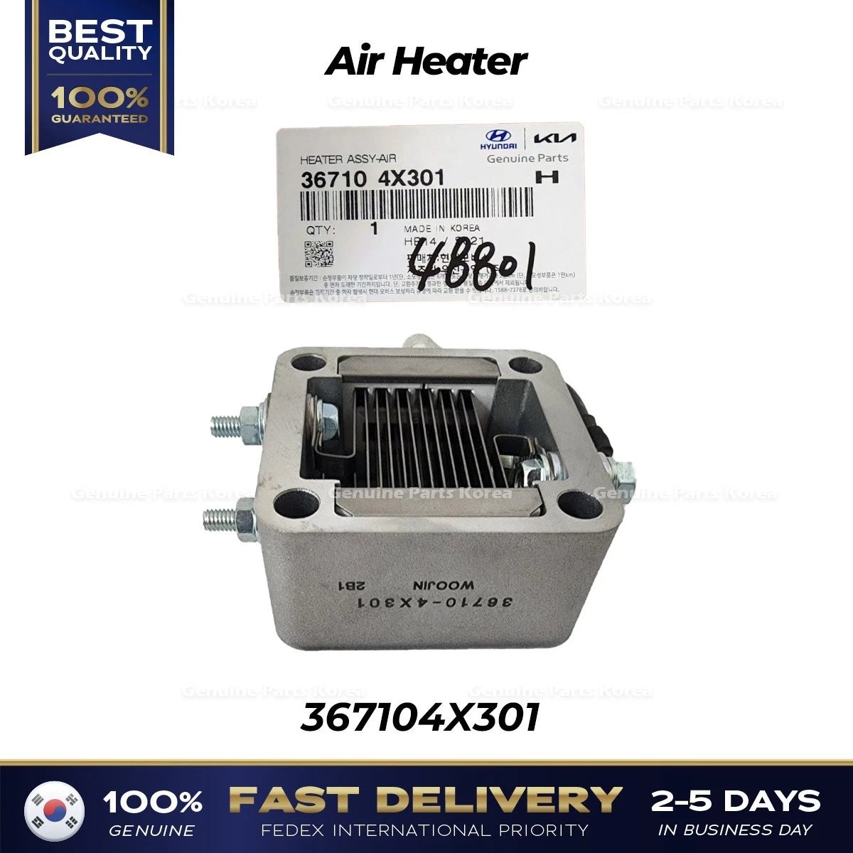 ⭐Genuine⭐ Air Heater 367104X301 for Hyundai Terracan