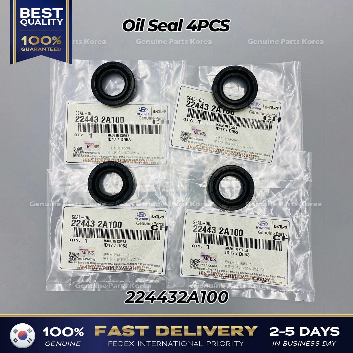 ⭐Genuine⭐ Oil Seal 4PCS 224432A100 for Hyundai Accent Kia Carens
